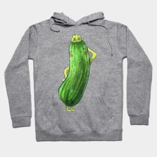 "I love veggies" Cucumber Cute Watercolour Hoodie